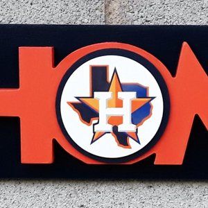 Houston Astros "HOME" Wood Decor Sign | Astros Gifts | Houston Astros Fan "NEW"